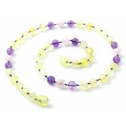 rav halskæde - baby & barn - raw lemon-quartz & amethyst