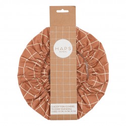 Haps Nordic - 3-pak cotton covers - terracotta check