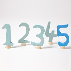 Grimms - tal 1-5 - kan bruges til fødselsdagsring - blå