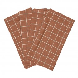 Haps Nordic - stofservietter - 4 stk. - terracotta check