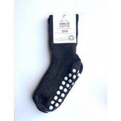 Hirsch - uldsokker med PVC-fri dupper - chokolade