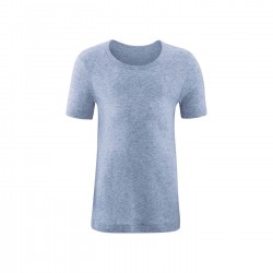 Living Crafts - kortærmet t-shirt - GOTS bomuld - blå melange