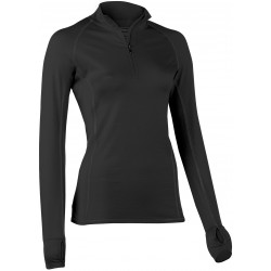 Engel Sports - dame - langærmet bluse med lynlås - slim fit - sort